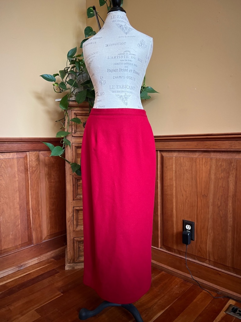 Sag Harbor Red Long Maxi Skirt Wool Women’s 14 Woolmark Vintage